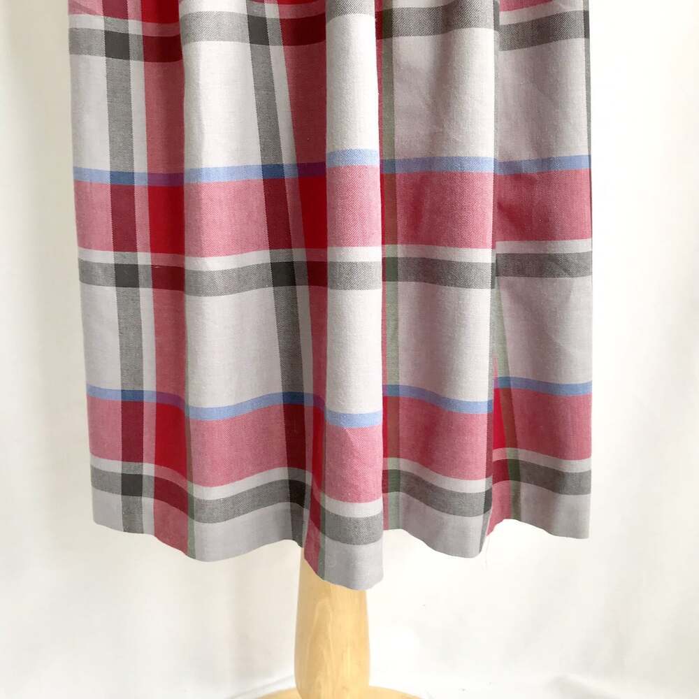 Vintage Katie’s Gray Red Plaid Long Sleeve Calf Length Dress Size 10 (S/M) - Picture 4 of 8